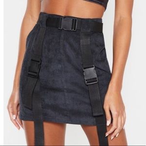 NWT PLT black miniskirt with belt detail